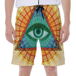 Illuminati Eye of Providence Print Men's Beach Shorts
