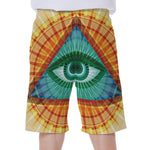 Illuminati Eye of Providence Print Men's Beach Shorts