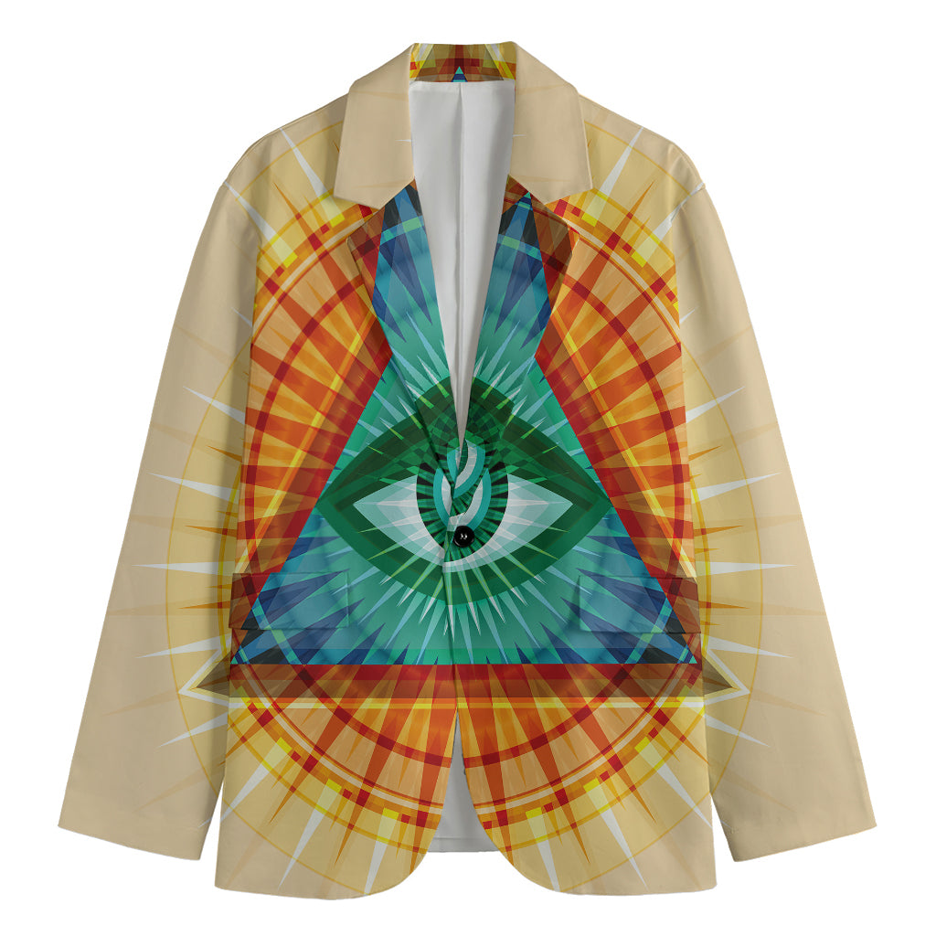 Illuminati Eye of Providence Print Men's Blazer