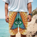 Illuminati Eye of Providence Print Men's Cargo Shorts