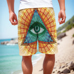Illuminati Eye of Providence Print Men's Cargo Shorts