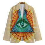 Illuminati Eye of Providence Print Men's Cotton Blazer
