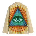 Illuminati Eye of Providence Print Men's Cotton Blazer