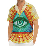 Illuminati Eye of Providence Print Men's Deep V-Neck Shirt