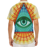 Illuminati Eye of Providence Print Men's Deep V-Neck Shirt