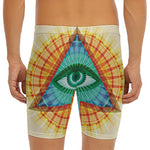 Illuminati Eye of Providence Print Men's Long Boxer Briefs