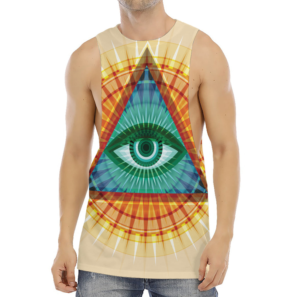 Illuminati Eye of Providence Print Men's Muscle Tank Top