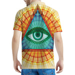 Illuminati Eye of Providence Print Men's Polo Shirt