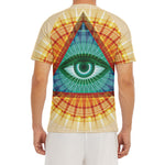 Illuminati Eye of Providence Print Men's Short Sleeve Rash Guard