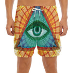 Illuminati Eye of Providence Print Men's Split Running Shorts