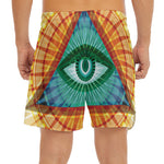 Illuminati Eye of Providence Print Men's Split Running Shorts