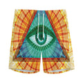 Illuminati Eye of Providence Print Men's Athletic Shorts