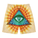 Illuminati Eye of Providence Print Men's Swim Trunks