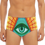 Illuminati Eye of Providence Print Men's Triangle Swim Briefs