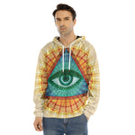 Illuminati Eye of Providence Print Men's Velvet Pullover Hoodie