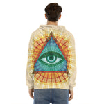 Illuminati Eye of Providence Print Men's Velvet Pullover Hoodie