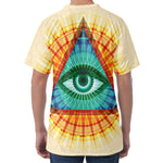 Illuminati Eye of Providence Print Men's Velvet T-Shirt