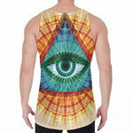 Illuminati Eye of Providence Print Men's Velvet Tank Top