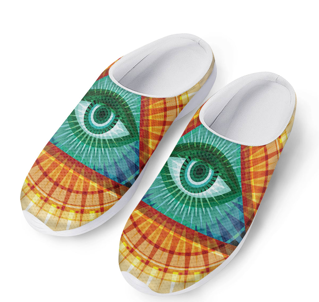 Illuminati Eye of Providence Print Mesh Casual Shoes