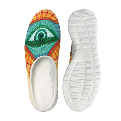 Illuminati Eye of Providence Print Mesh Casual Shoes