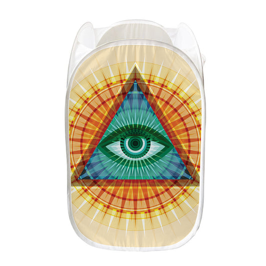 Illuminati Eye of Providence Print Mesh Laundry Hamper