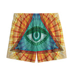 Illuminati Eye of Providence Print Mesh Shorts