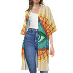 Illuminati Eye of Providence Print Open Front Beach Cover Up