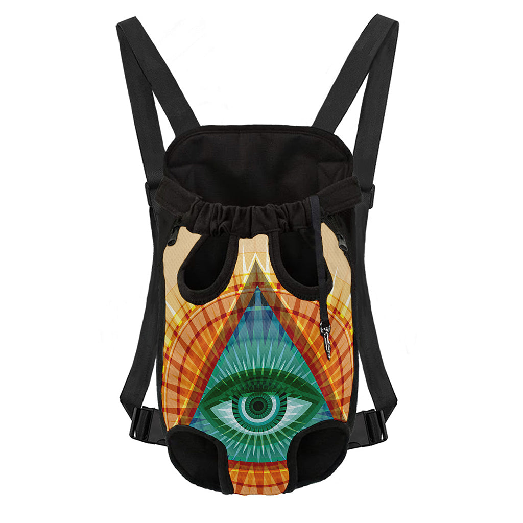 Illuminati Eye of Providence Print Pet Carrier Backpack