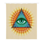 Illuminati Eye of Providence Print Polyester Shower Curtain