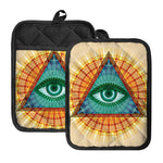 Illuminati Eye of Providence Print Pot Holders With Pocket