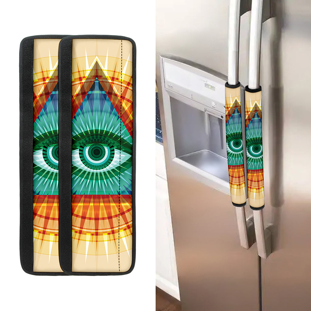 Illuminati Eye of Providence Print Refrigerator Handle Covers