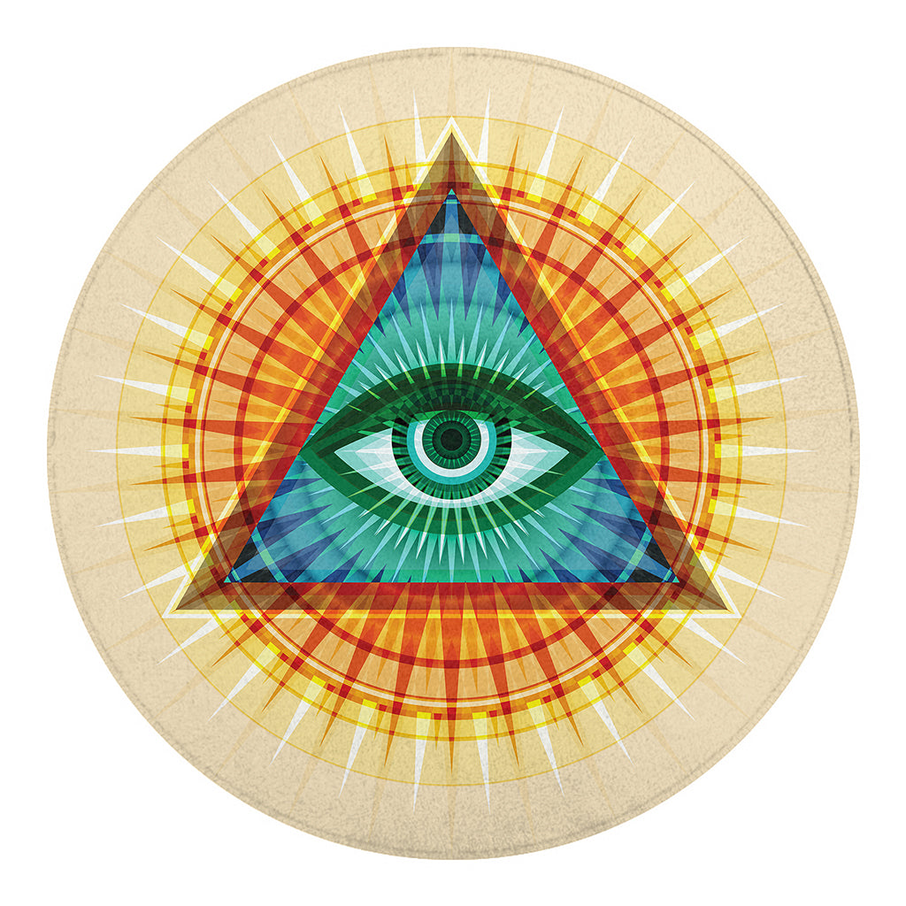 Illuminati Eye of Providence Print Round Blanket