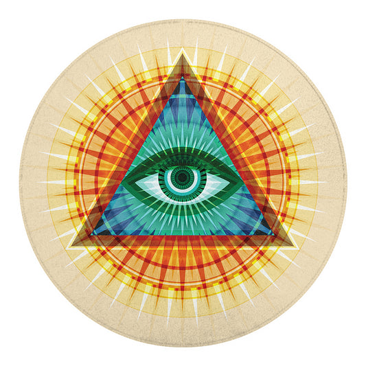 Illuminati Eye of Providence Print Round Blanket