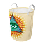 Illuminati Eye of Providence Print Round Laundry Basket
