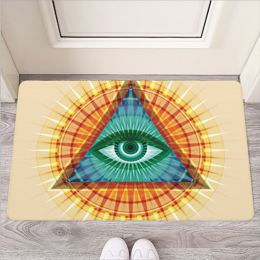 Illuminati Eye of Providence Print Rubber Doormat