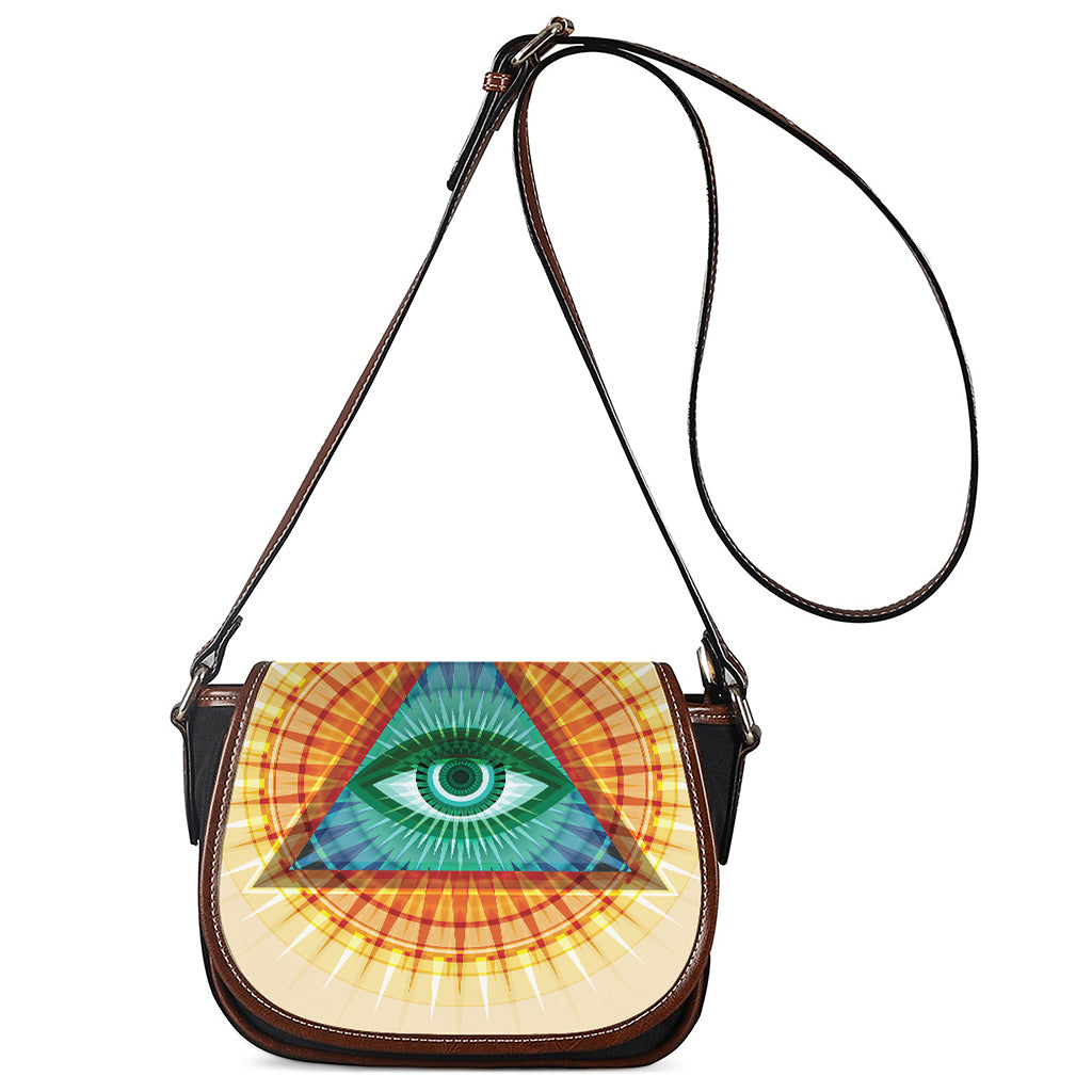 Illuminati Eye of Providence Print Saddle Bag