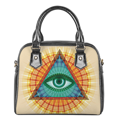 Illuminati Eye of Providence Print Shoulder Handbag