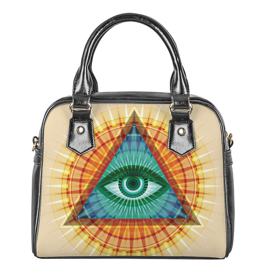 Illuminati Eye of Providence Print Shoulder Handbag