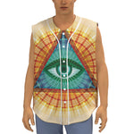 Illuminati Eye of Providence Print Sleeveless Baseball Jersey