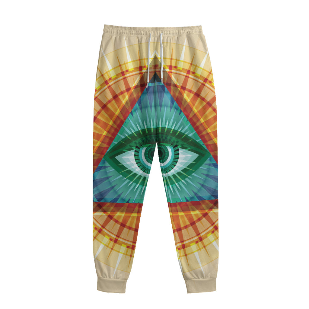 Illuminati Eye of Providence Print Sweatpants
