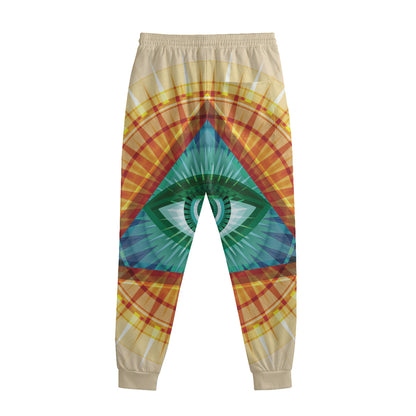 Illuminati Eye of Providence Print Sweatpants