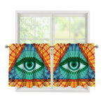 Illuminati Eye of Providence Print Tier Curtains
