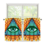 Illuminati Eye of Providence Print Tier Curtains