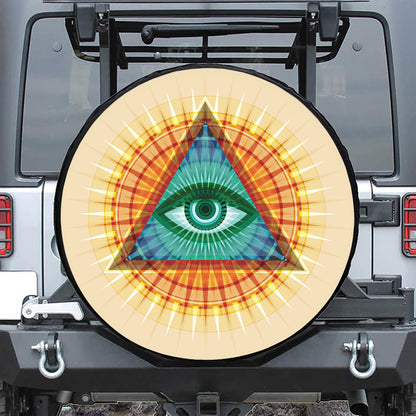 Illuminati Eye of Providence Print Tire Cover