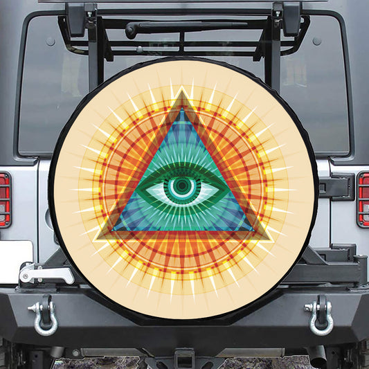 Illuminati Eye of Providence Print Tire Cover