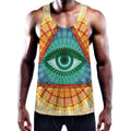 Illuminati Eye of Providence Print Men's Workout Tank Top