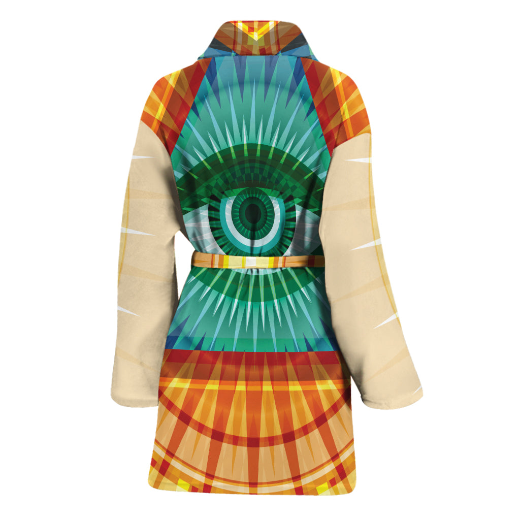 Illuminati Eye of Providence Print Women's Bathrobe