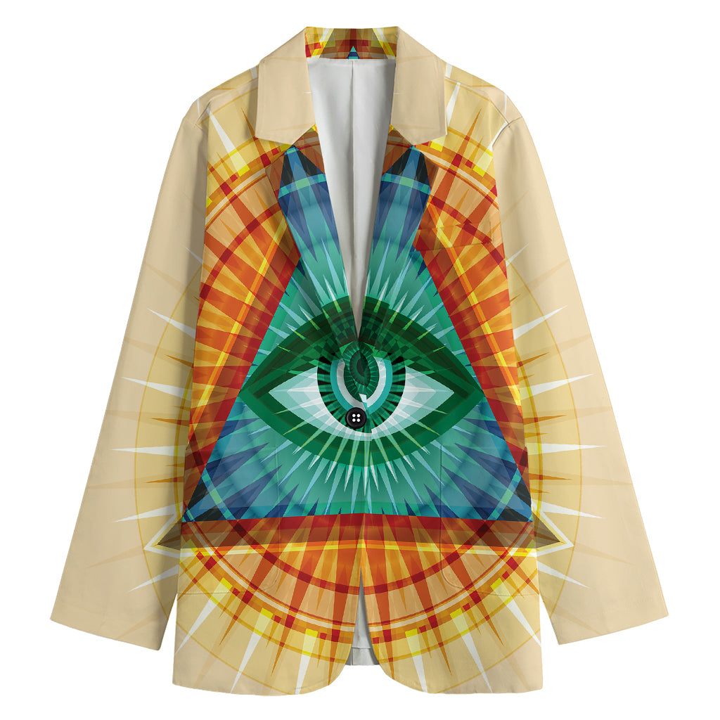 Illuminati Eye of Providence Print Women's Blazer