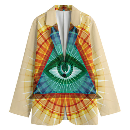Illuminati Eye of Providence Print Women's Blazer