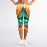 Illuminati Eye of Providence Print Women's Capri Leggings